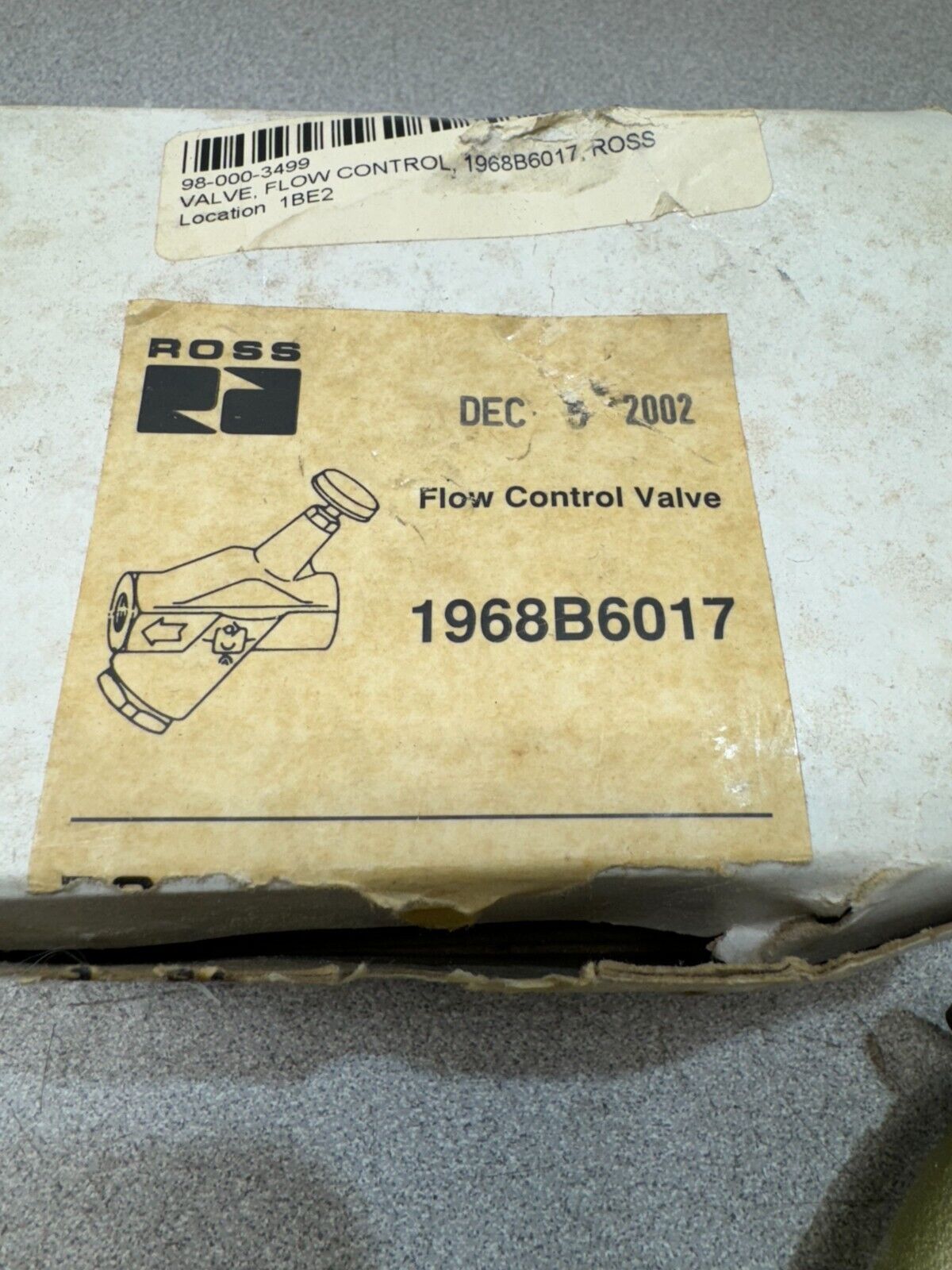 NEW IN BOX ROSS FLOW CONTROL VALVE 1968B6017