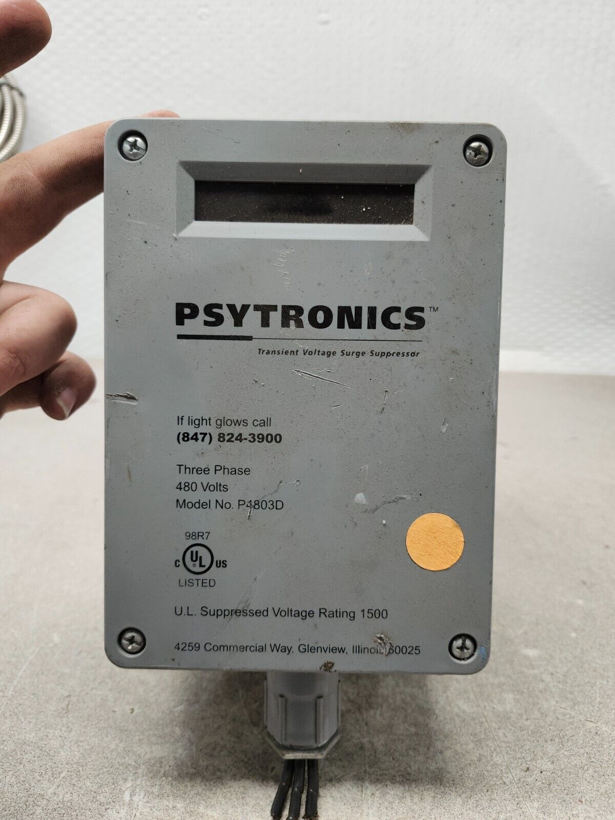 USED PSYTRONICS TRANSIENT VOLTAGE SURGE SUPPRESSOR MODEL: P4803D