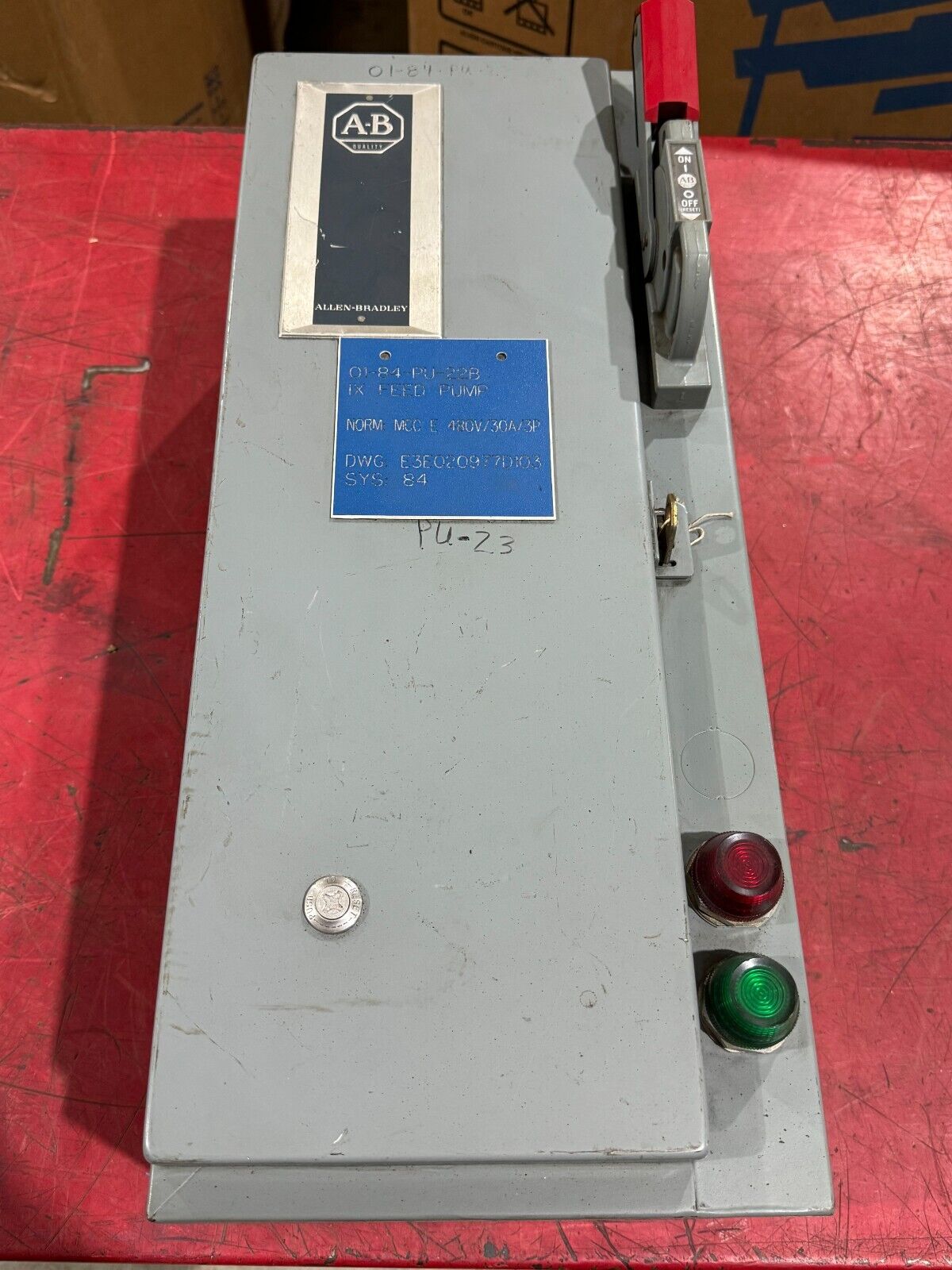 USED ALLEN-BRADLEY SIZE 1 COMBINATION STARTER WITH 15AMP BREAKER 513-BAB-6P-40