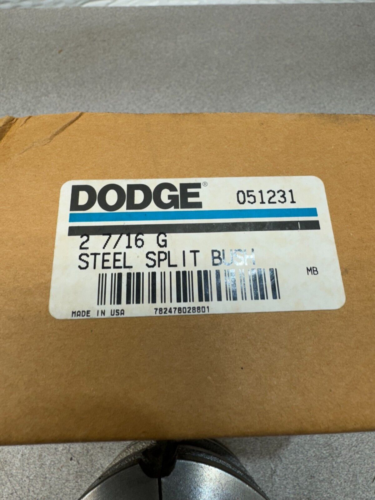 NEW IN BOX DODGE 2-7/16 G STEEL SPLIT BUSHING 051231