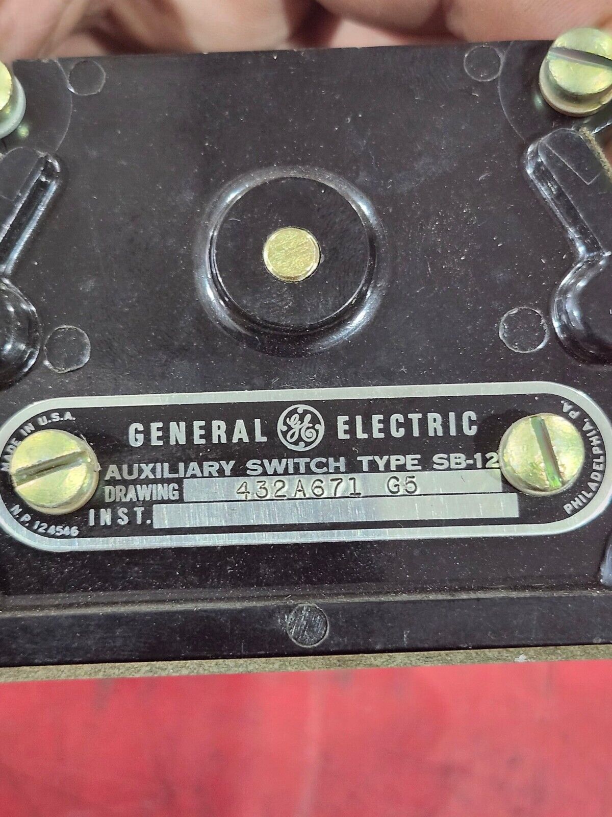 USED GENERAL ELECTRIC SB-12 AUXILIARY SWITCH 432A671 G5