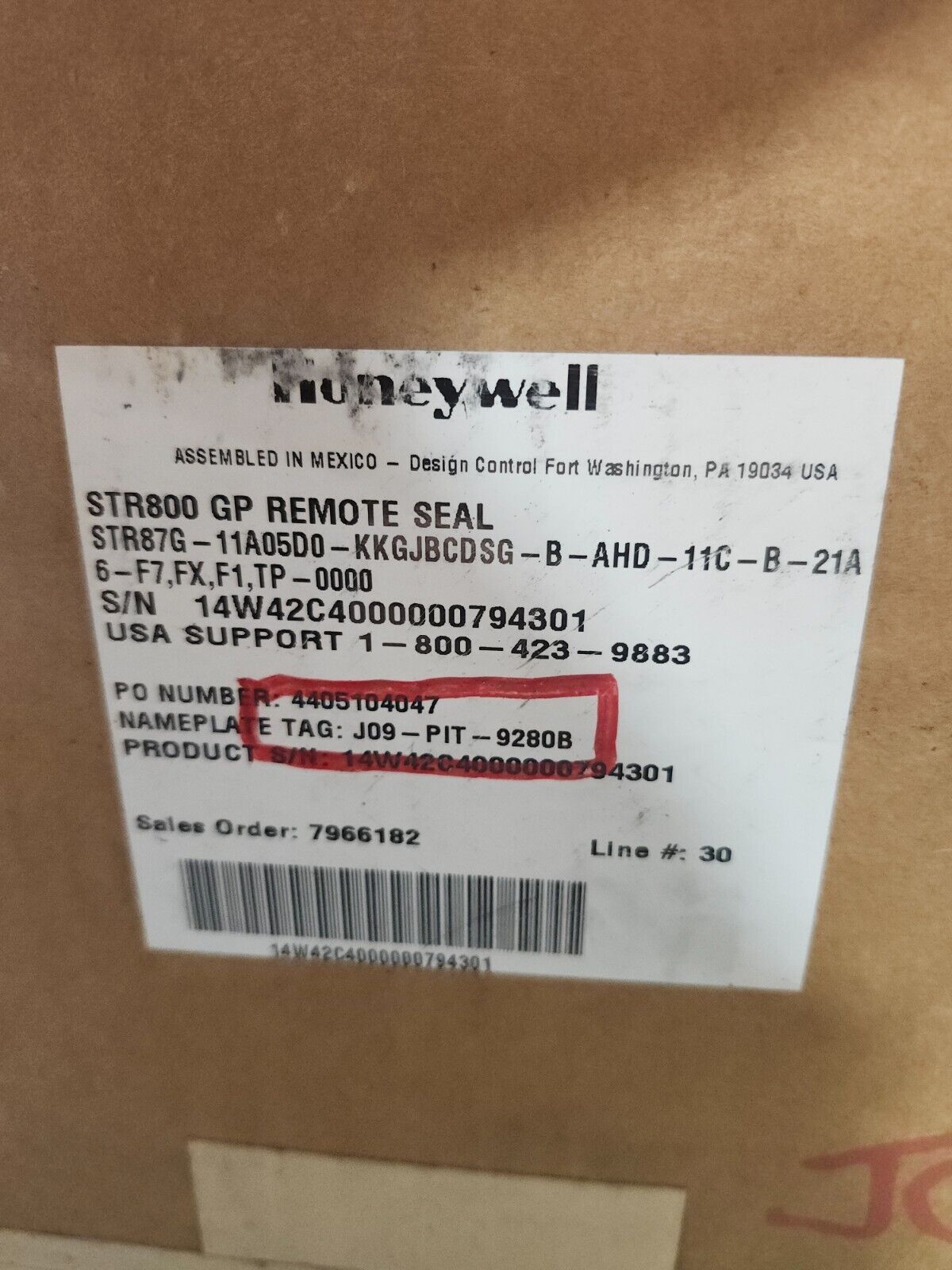 NEW IN BOX Honeywell TRANSMITTER STR87G-11A05D0-KKGJBCDSG-B-AHD-11C-B-21A6-F7