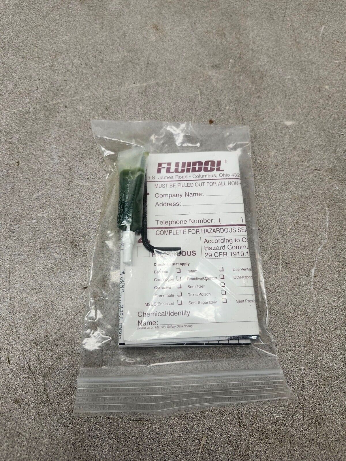 NEW IN BOX FLUIDOL CARTRIDGE SEAL 91-034-000-J206