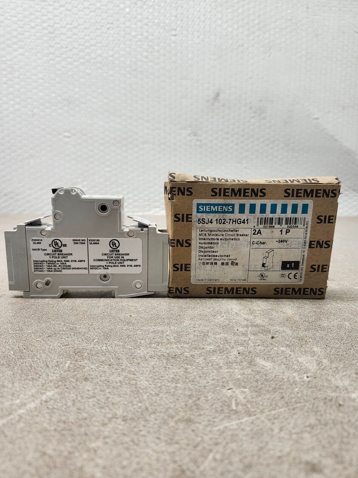 NEW IN BOX SIEMENS MINIATURE CIRCUIT BREAKER 5SJ4 102-7HG41