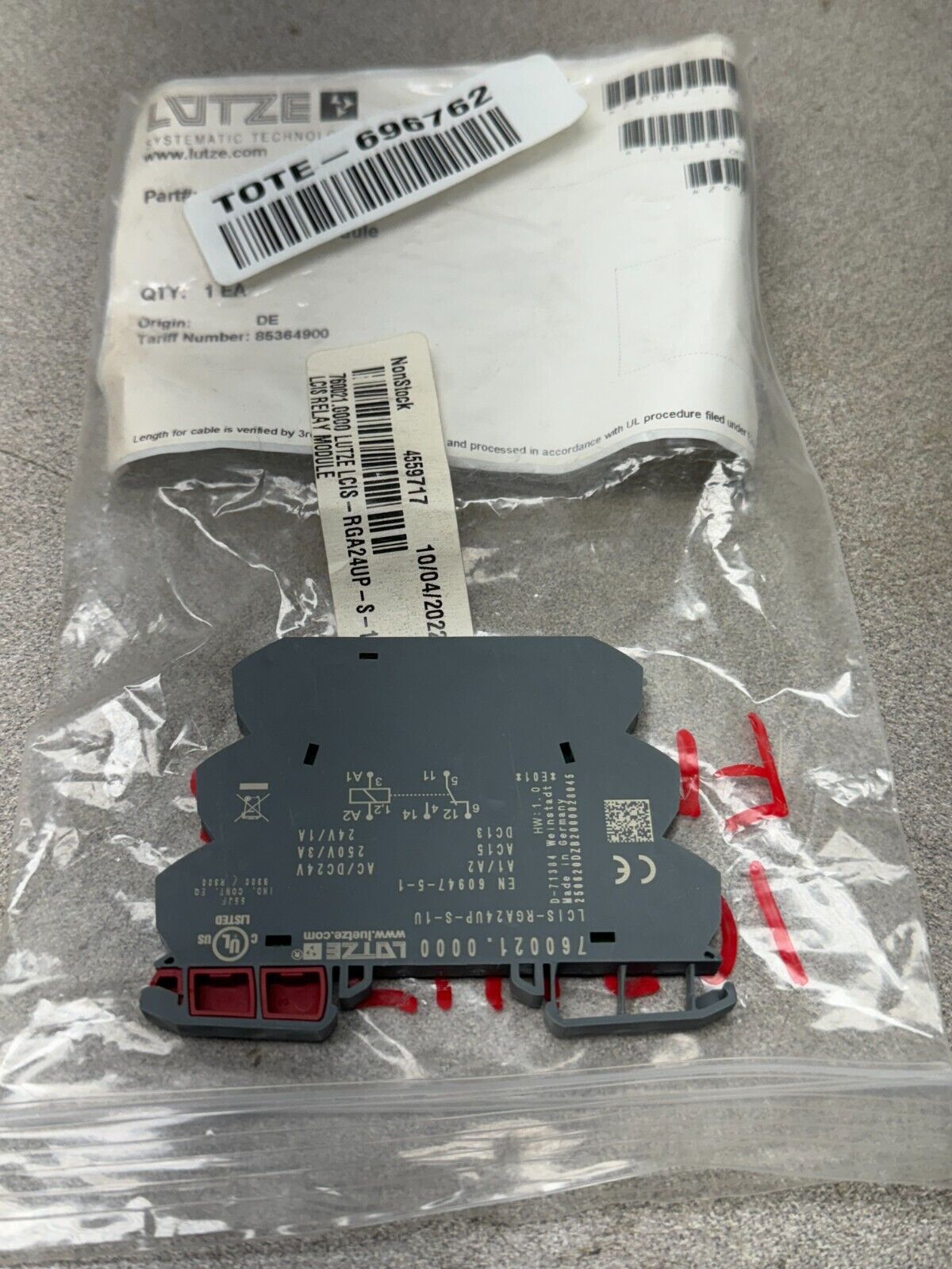 NEW IN PACKAGE LUTZE LCIS RELAY MODULE 760021.0000