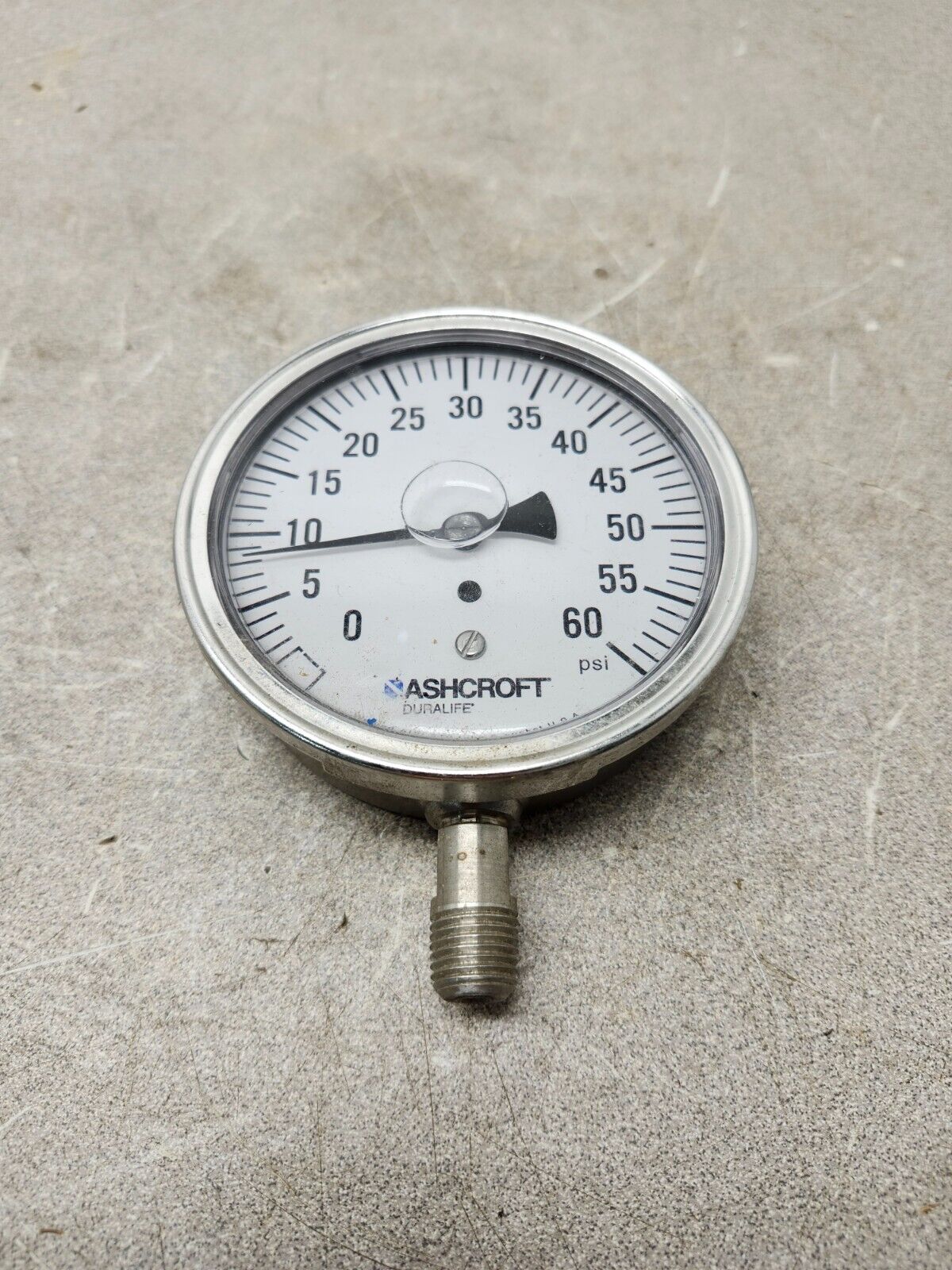 NEW NO BOX Ashcroft Duralife Pressure Gauge 0-60PSI 8964