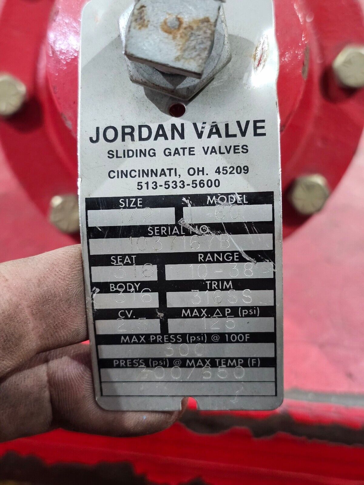 NEW JORDAN 1/2" STAINLESS 316 PRESSURE REDUCING VALVE MODEL 60