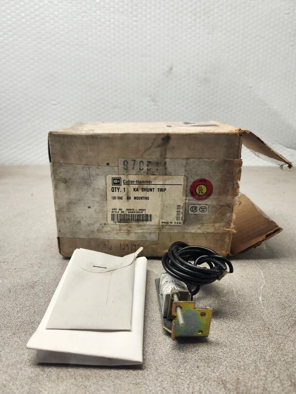 NEW IN BOX CUTLER HAMMER KA SHUNT TRIP 2605D15G19