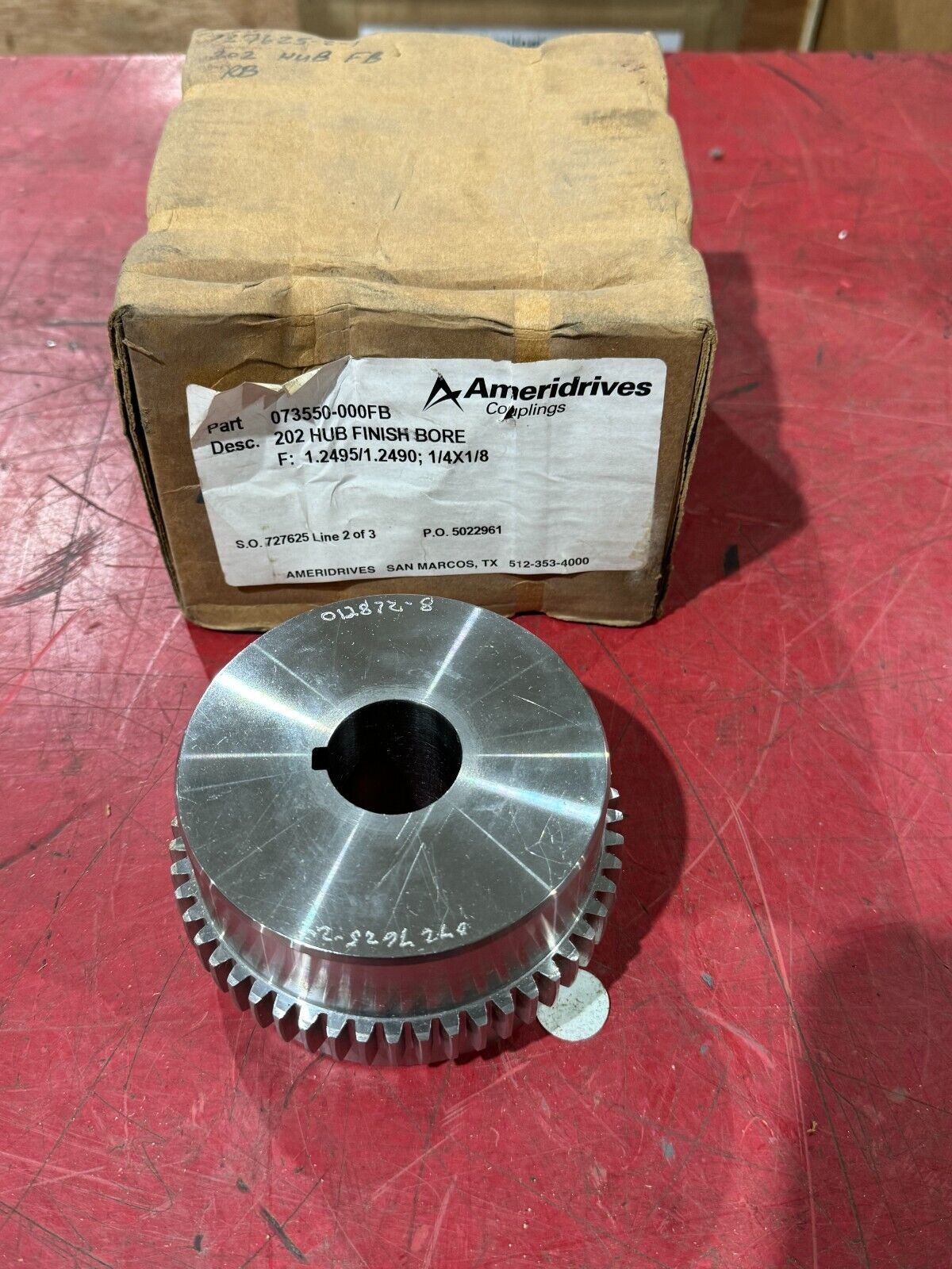 NEW AMERIDRIVES 202 HUB FINISH BORE 1.2595/1.2490; 1/4X1/8 HUB 073550-000FB