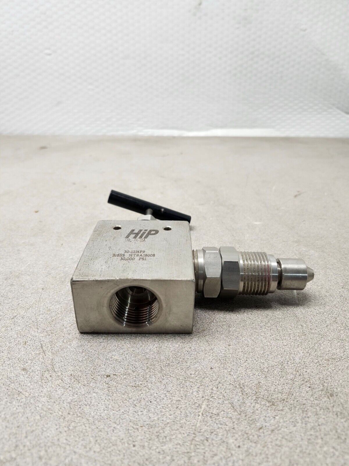 USED HIP TWO WAY ANGLE SOUR OIL & GAS VALVE, 20,000 PSI,HF9 1/8 ORF 30-12HF9-SGS