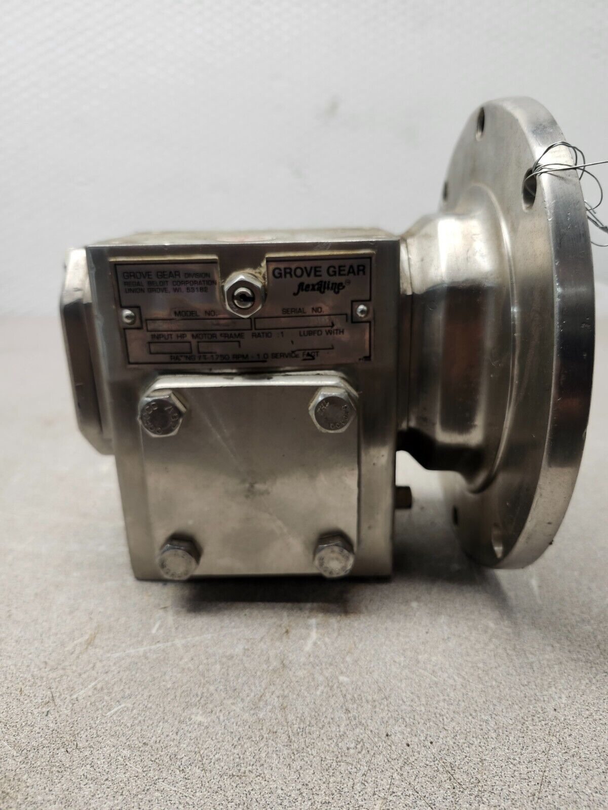 NEW NO BOX GROVE GEAR Stainless steel MOTOR RATIO 15:1, .642HP (SP) (SS)B213