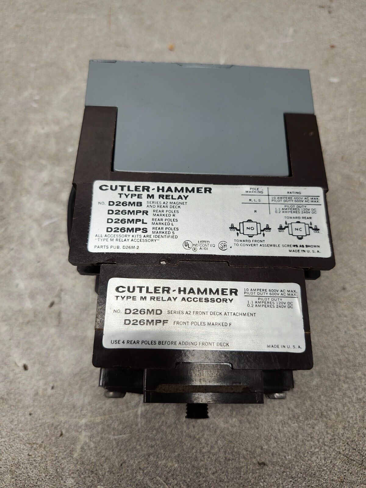 NEW IN BAG CUTLER HAMMER TYPE M RELAY D26MB