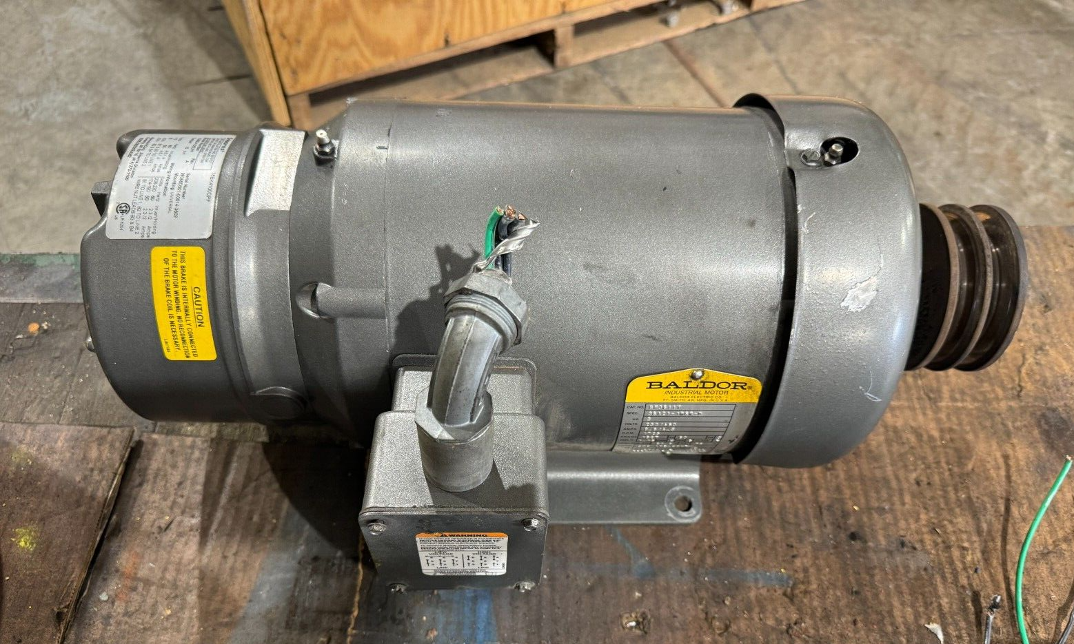 USED BALDOR 3HP 230/460V. 1725RPM BRAKE MOTOR BM3611T STEARNS 105604100DPF