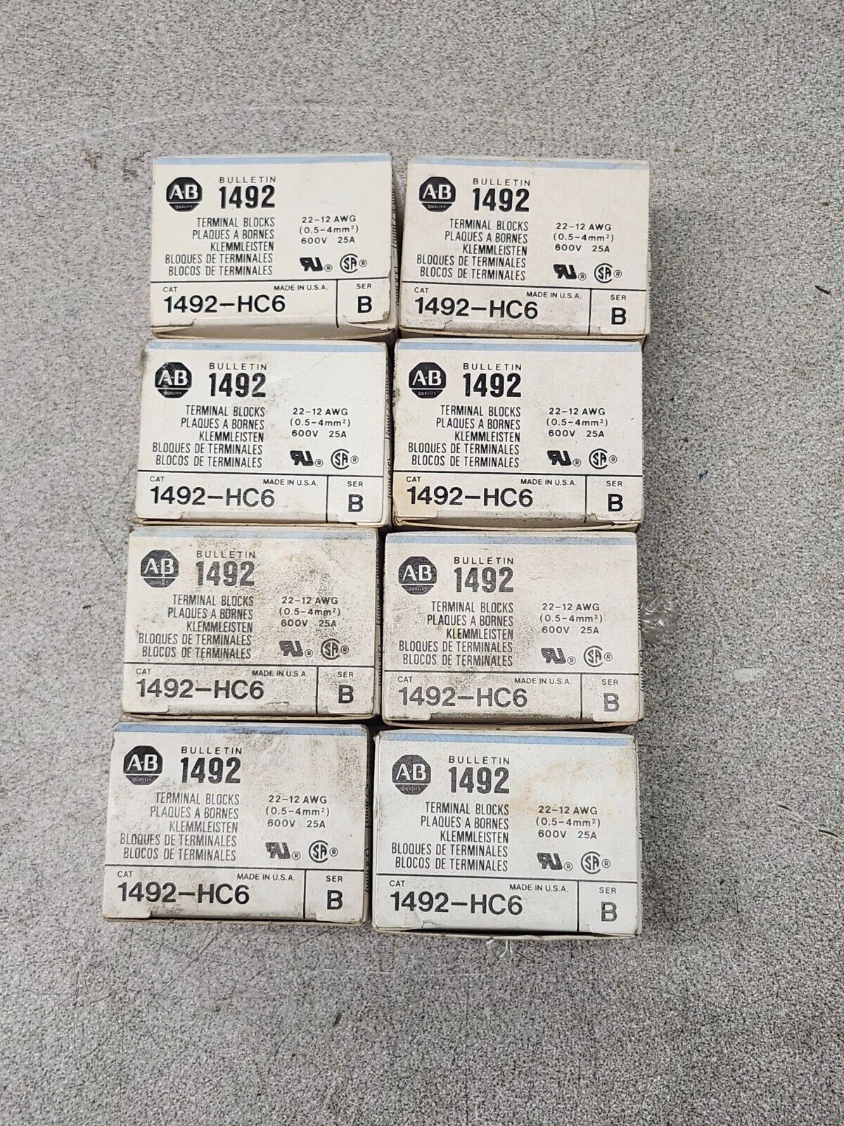 LOT OF 8 NEW IN BOX ALLEN-BRADLEY TERMINAL BLOCK 1492-HC6 SERIES B