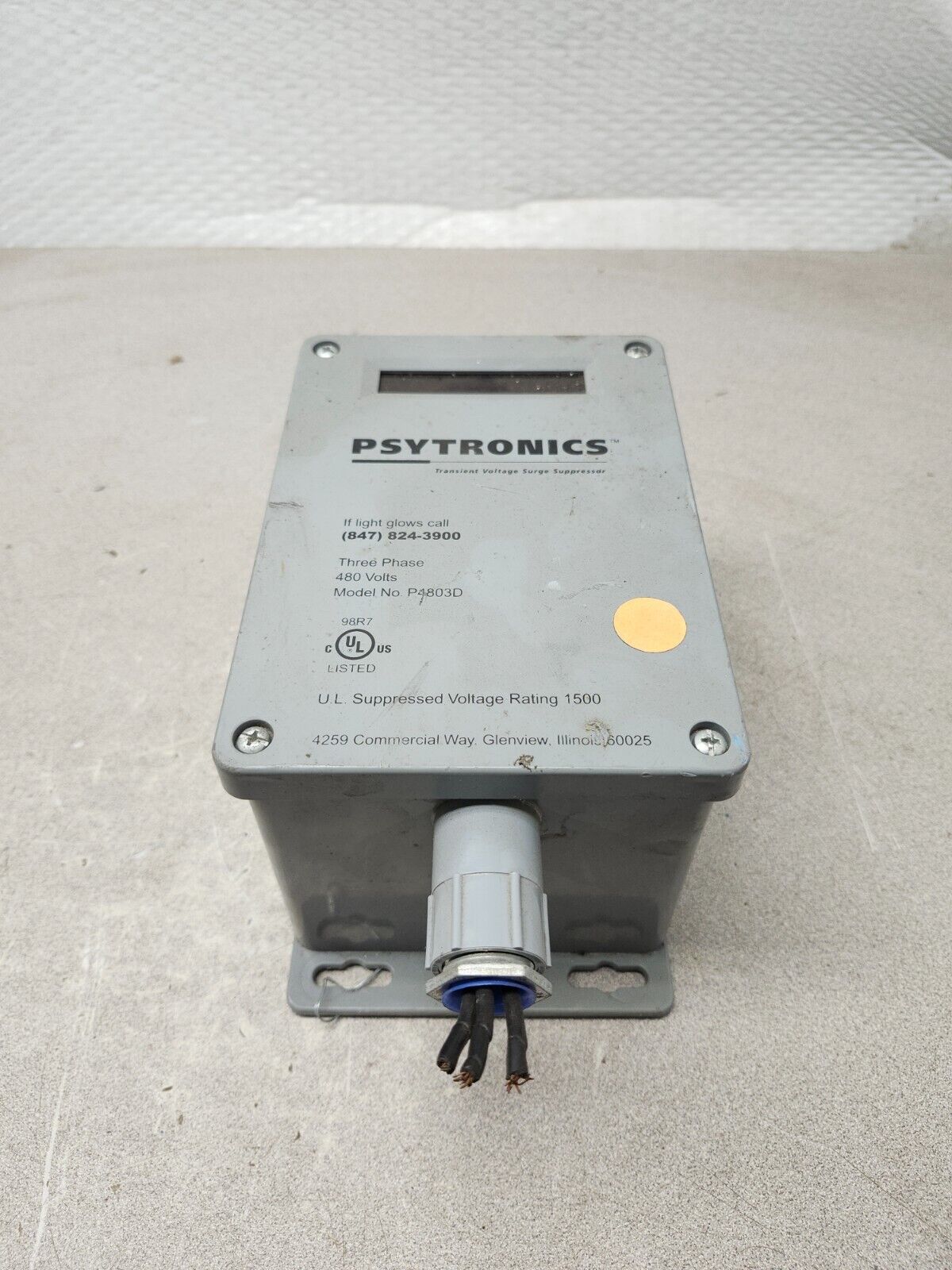 USED PSYTRONICS TRANSIENT VOLTAGE SURGE SUPPRESSOR MODEL: P4803D