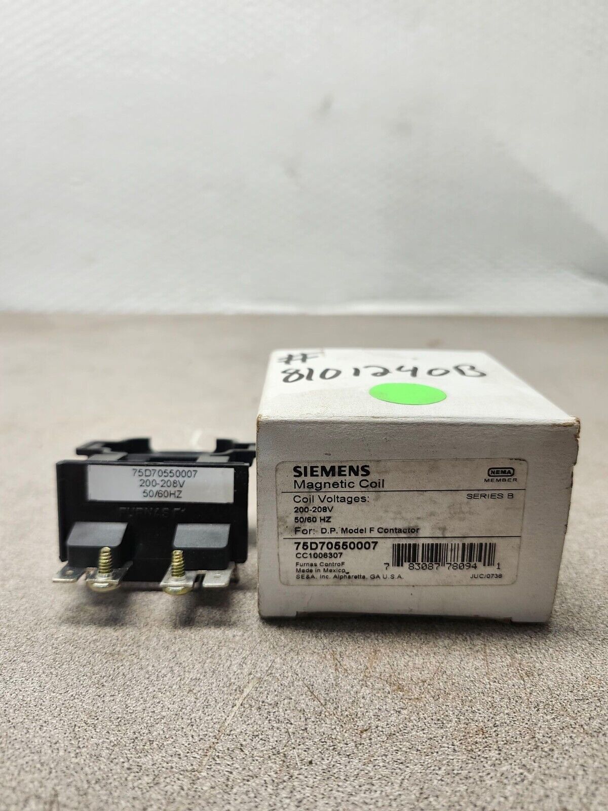 NEW IN BOX SIEMENS MAGNETIC COIL 75D70550007