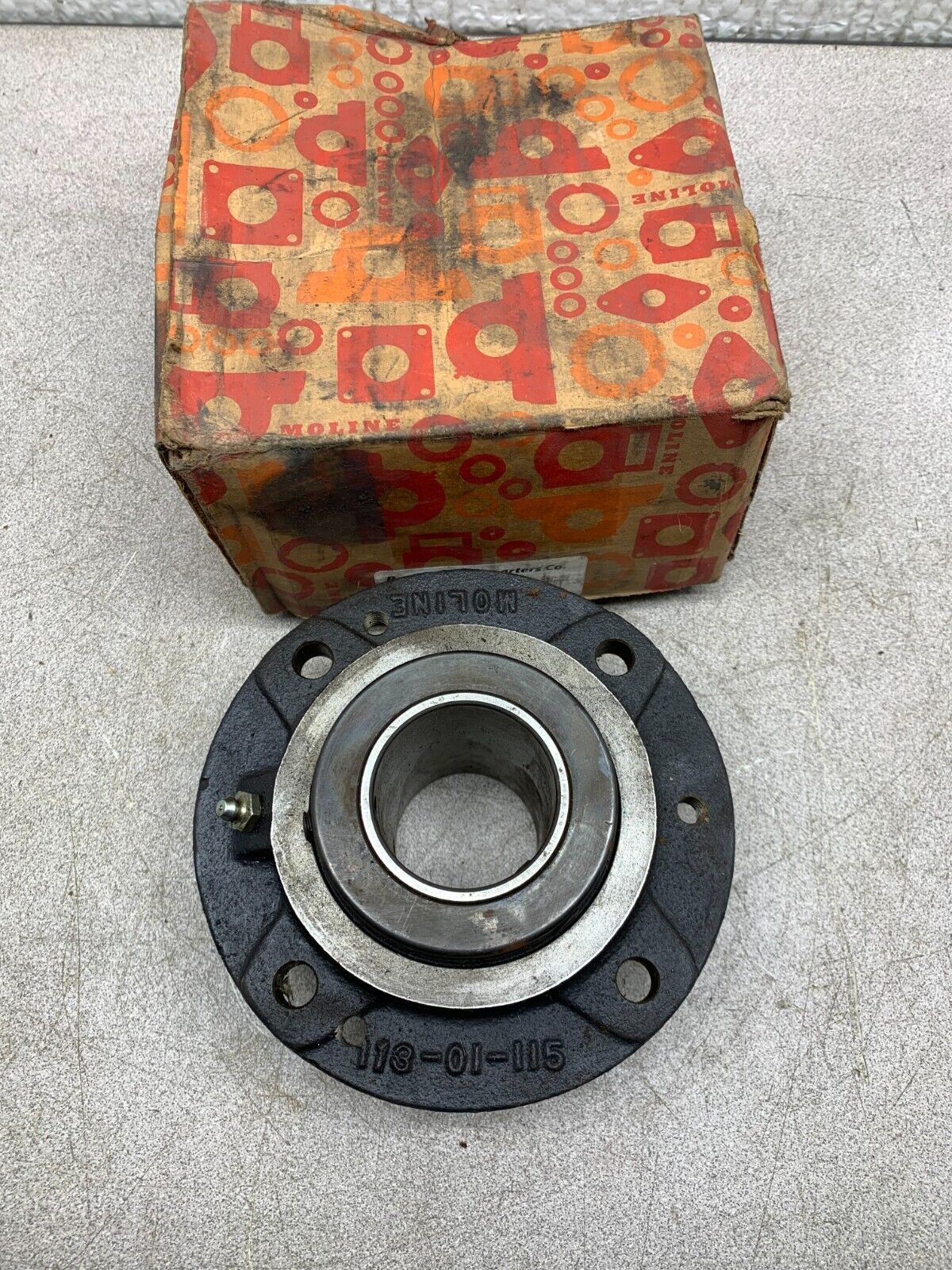 NEW MOLINE 4-BOLT TYPE-E FLANGE CARTRIDGE BEARING 2" BORE 113-01-115