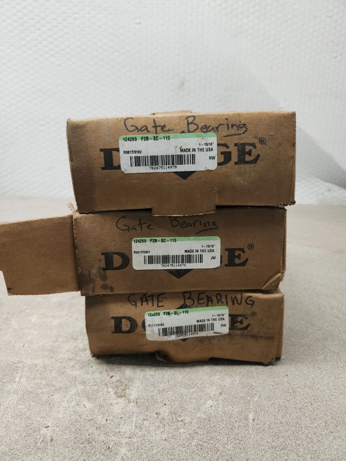 NEW IN BOX LOT OF 3 DODGE Flange-Mount Ball Bearing 1-15/16" Bore F2B-SC-115