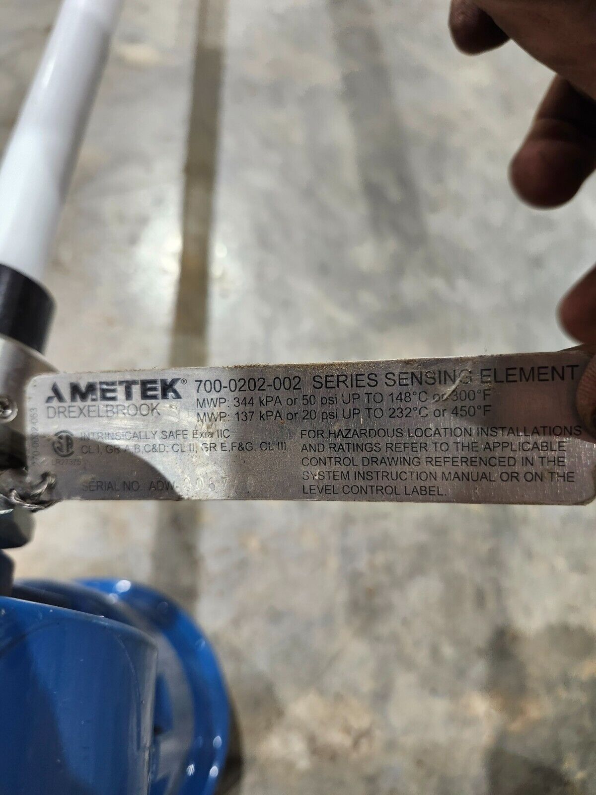 NEW NO BOX AMETEK 700-0202-002 SENSING ELEMENT DREXELBROOK