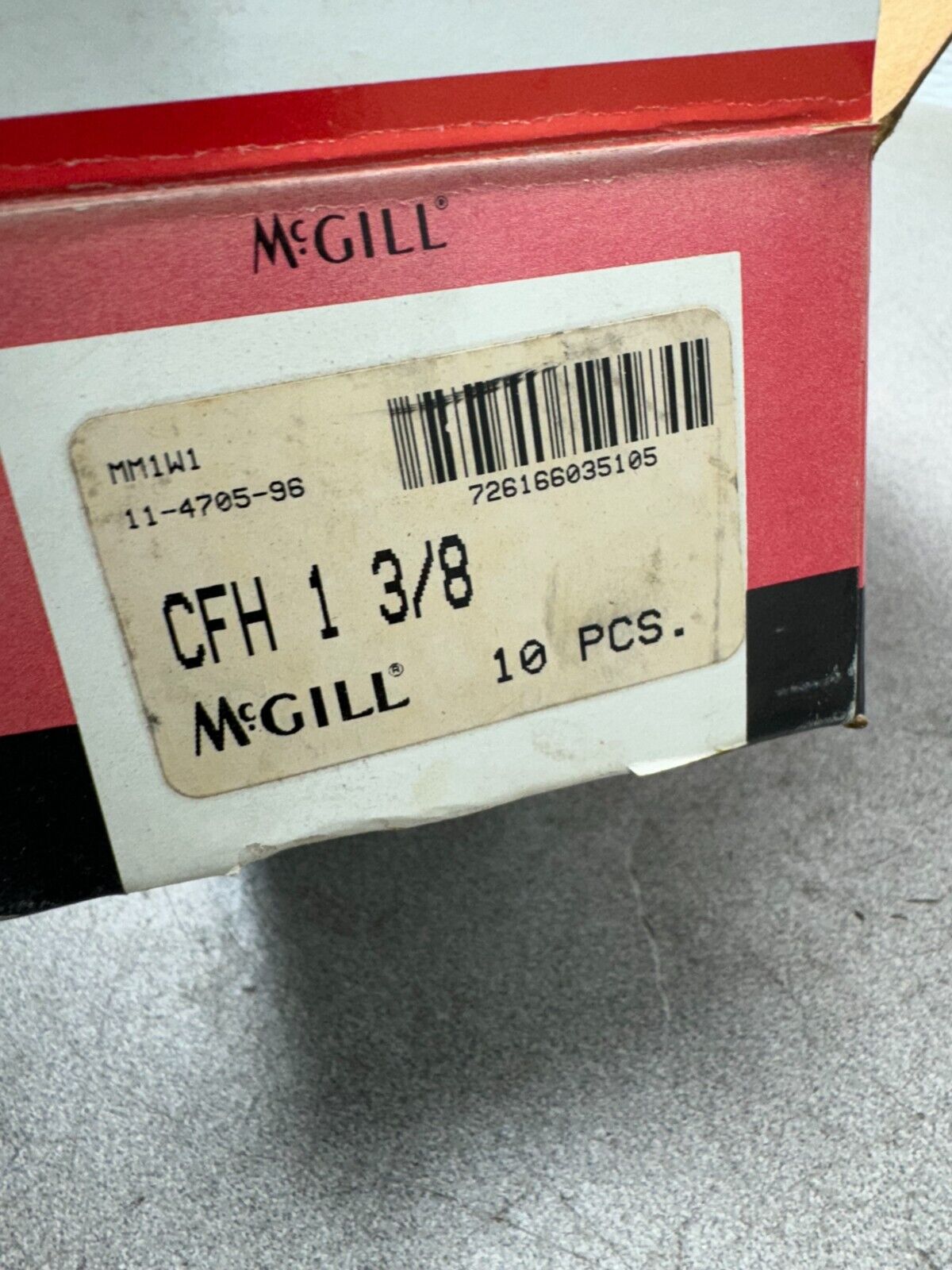 NEW BOX OF 10 MCGILL CFH 1 3/8 CAM FOLLOWERS CFH 1-3/8