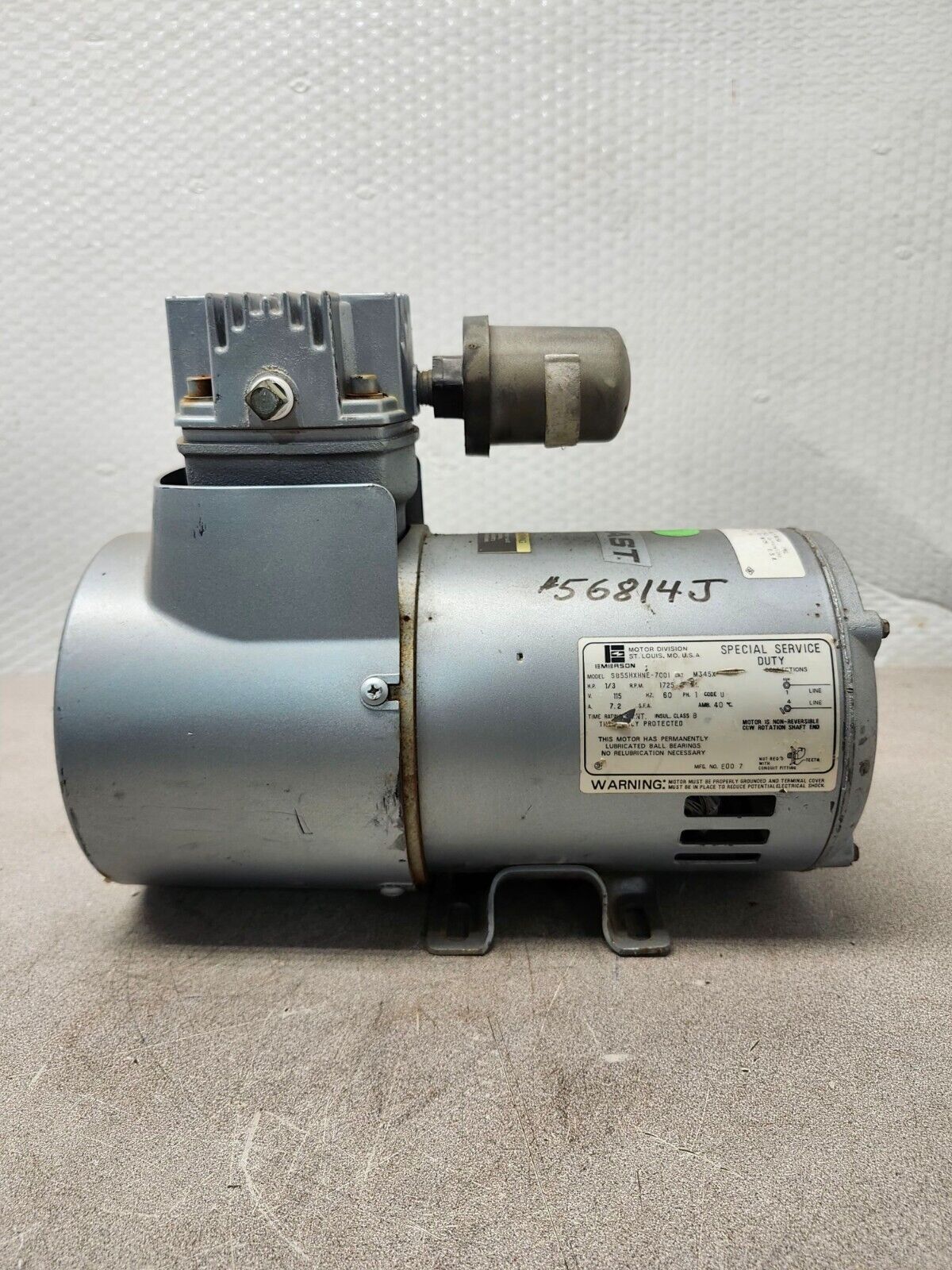 USED EMERSON MOTOR 1/3HP 115V 60HZ S055HXHNE-700I