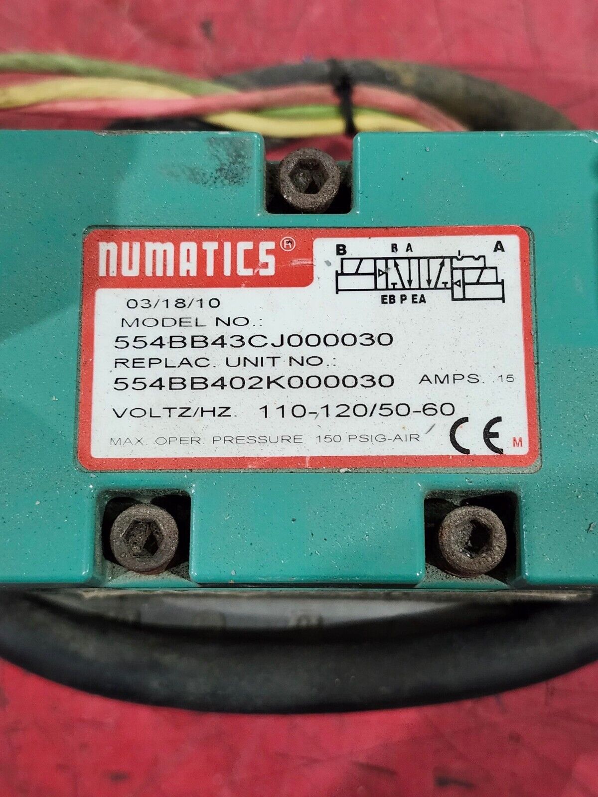 USED NUMATICS PNEUMATIC VALVE 554BB43CJ000030