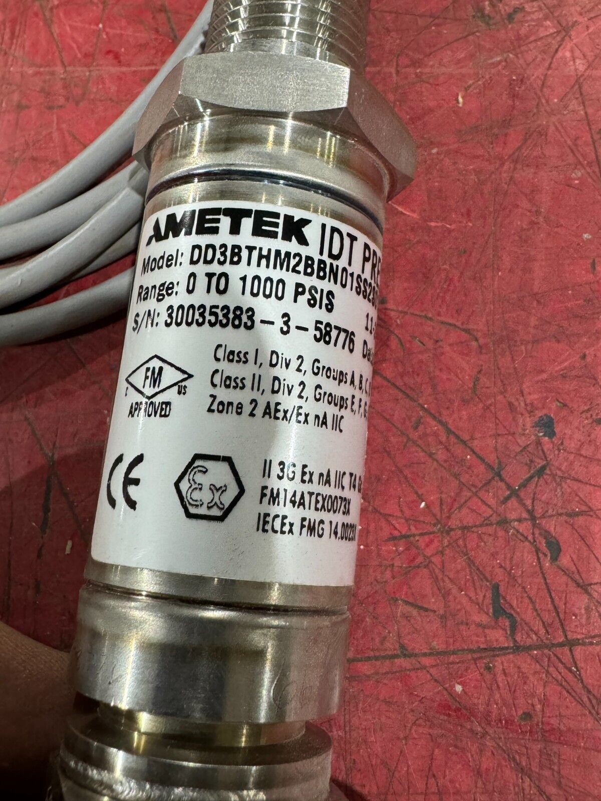 NEW NO BOX AMETEK IDT PRESSURE SENSOR DD3BTHM2BBN01SS2S01000