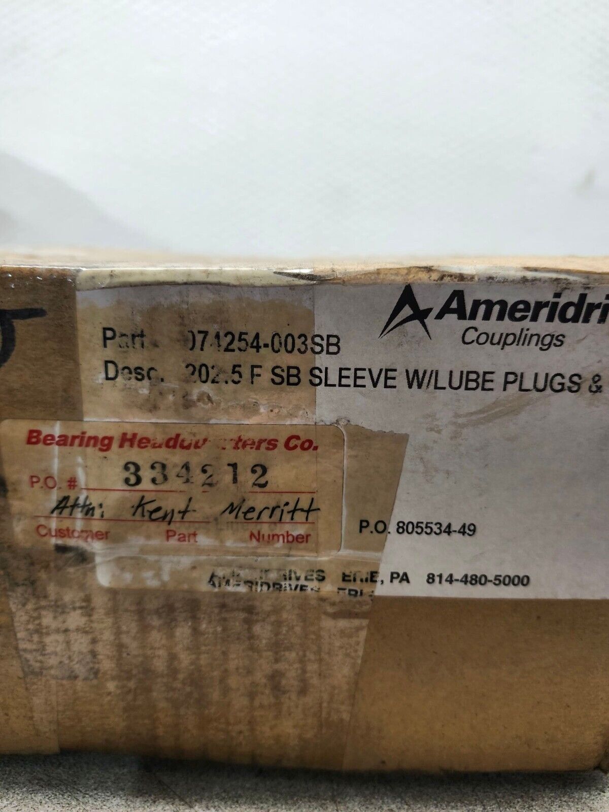 NEW IN BOX AMERIDRIVE 202.5 F SB SLEEVE W/LUBE PLUGS