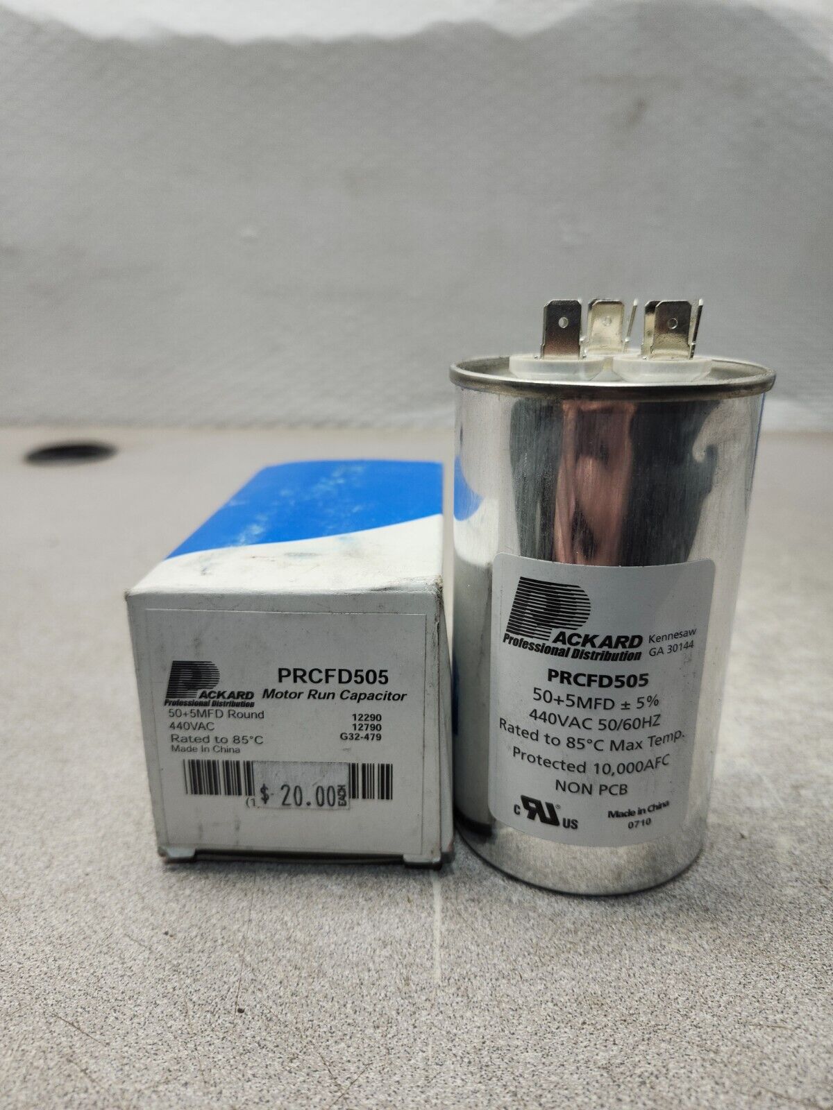 NEW IN BOX LOT OF 7 Packard Motor Round Dual Run Capacitor PRCFD505