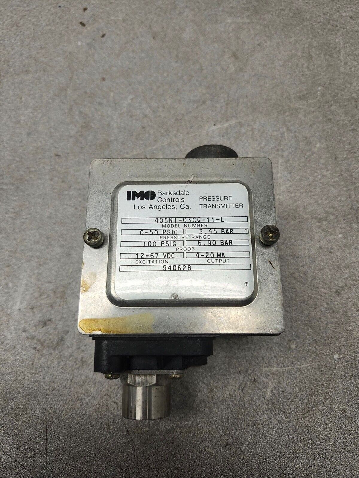 USED IMO Barksdale Pressure Transmitter NOS 405N1-03CA-11-L