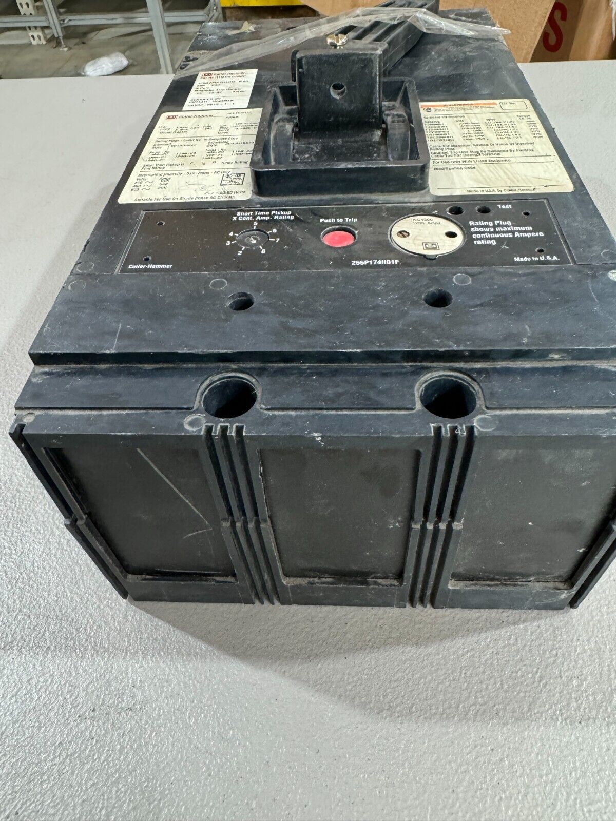 USED CUTLER-HAMMER 3 POLE 1200AMP CIRCUIT BREAKER HNC31200F