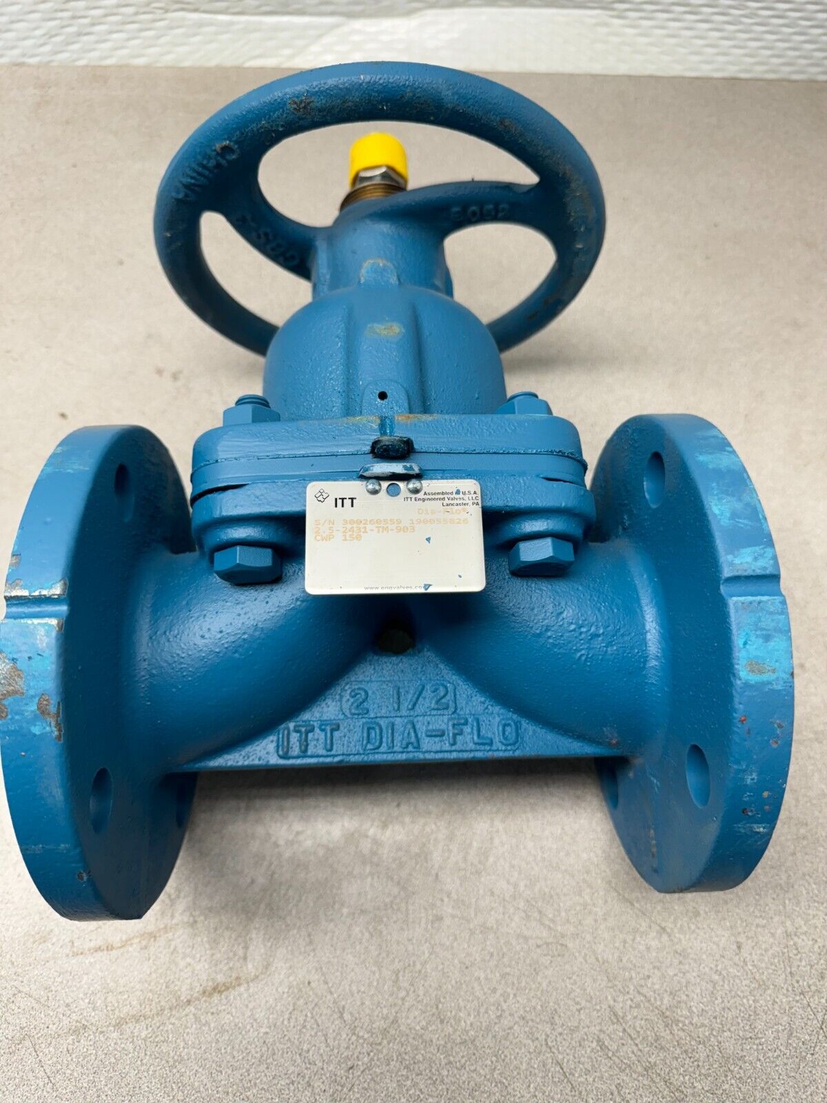 NEW ITT DIA-FLO 2-1/2" GATE VALVE 2.5-2431-TM-903 CWP 150