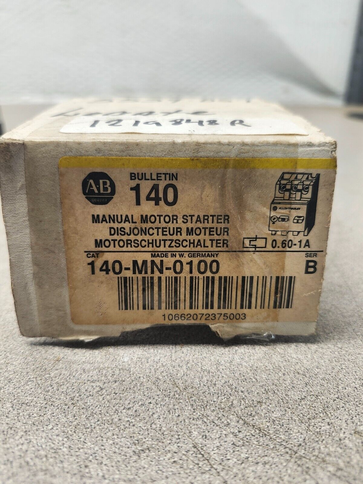 NEW IN BOX ALLEN BRADLEY MOTOR STARTER CIRCUIT BREAKER 140-MN-0100