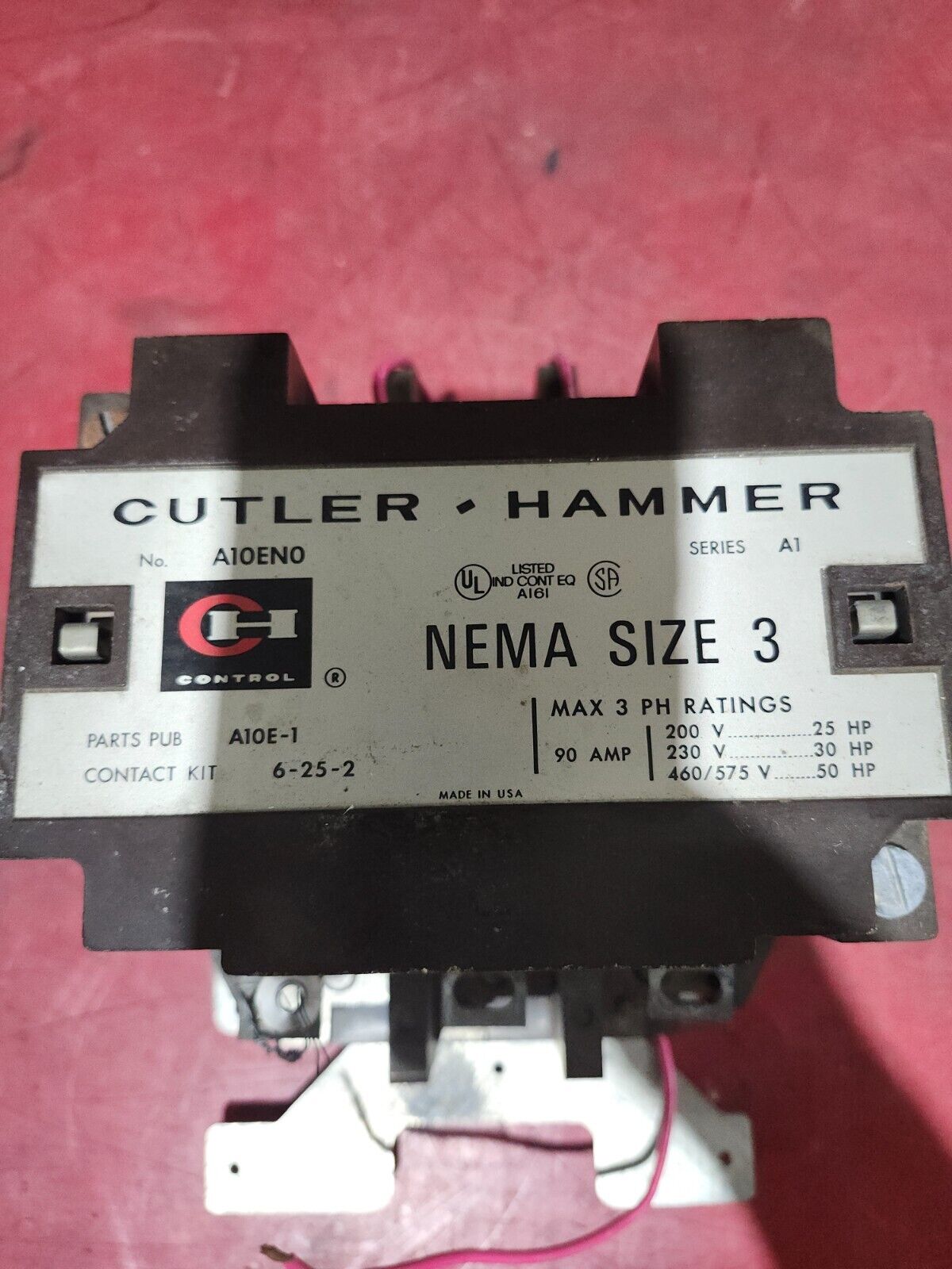 USED CUTLER-HAMMER 110/120V. SIZE 3 STARTER A10EN0