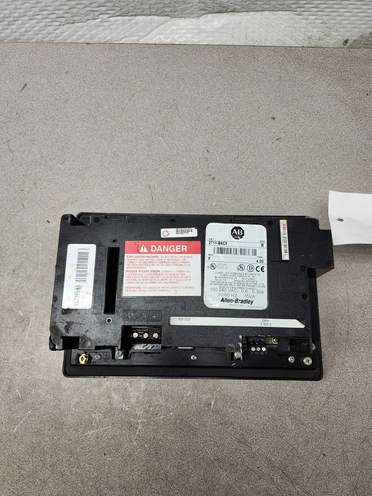 USED Allen-Bradley PANELVIEW 2711-B6C8L1 SERIES B