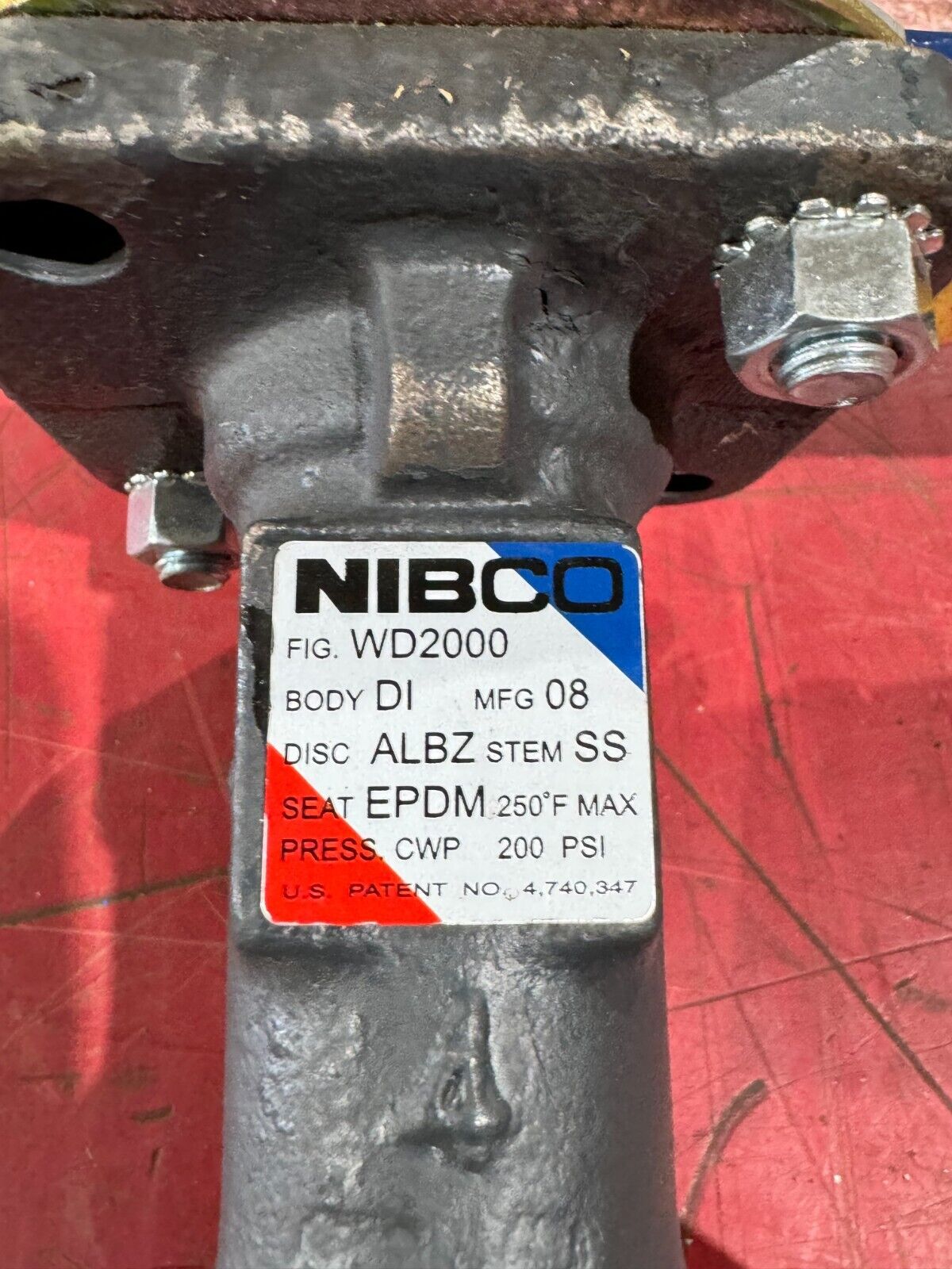 NEW NIBCO 4" BUTTERFLY VALVE WD2000 PRESS. CWP 200PSI.