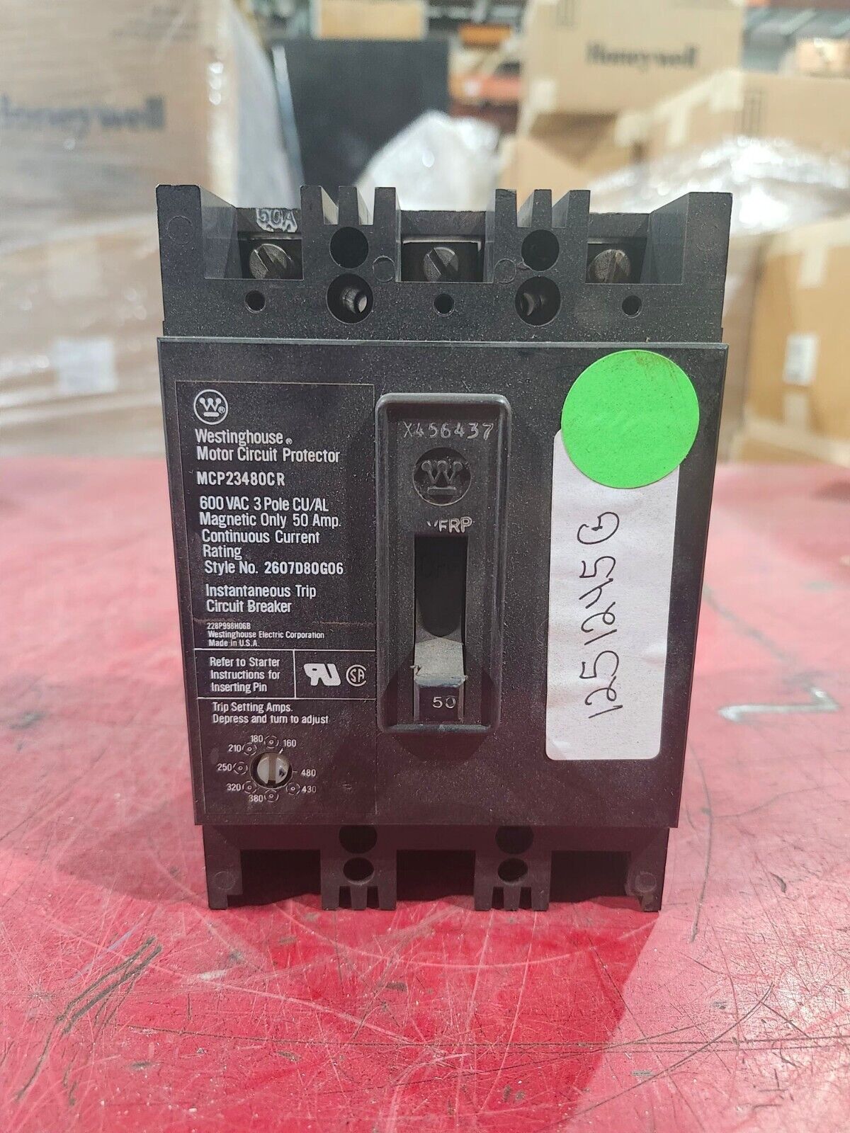 USED WESTINGHOUSE MOTOR CIRCUIT PROTECTOR MCP23480CR