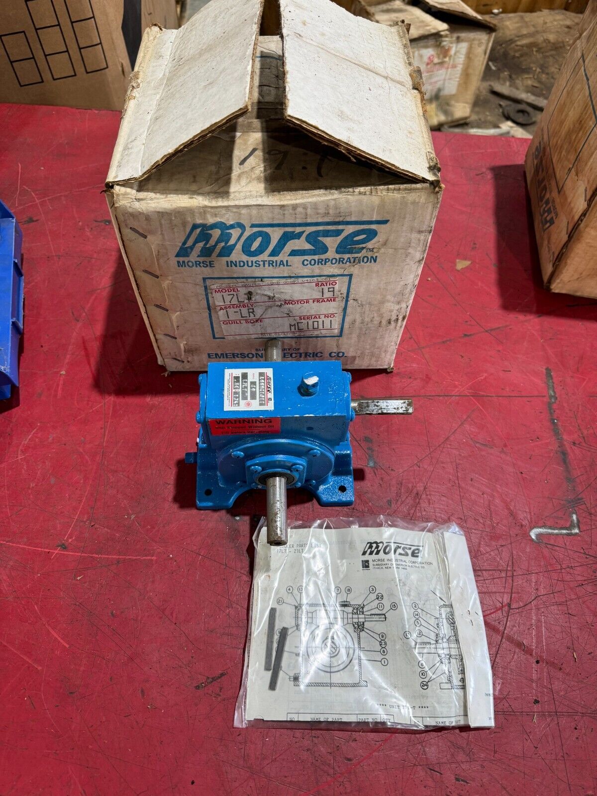 NEW IN BOX MORSE .34HP GEAR REDUCER 19:1 RATIO 17LT