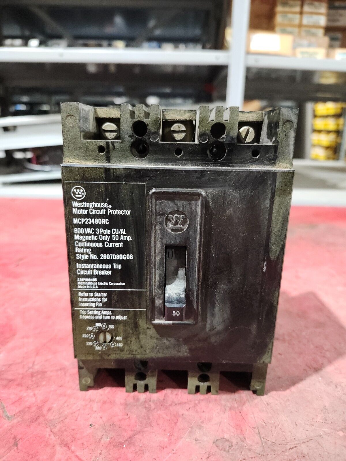 USED WESTINGHOUSE Circuit Breaker 50 Amps 600 V 3-POLE MCP23480RC