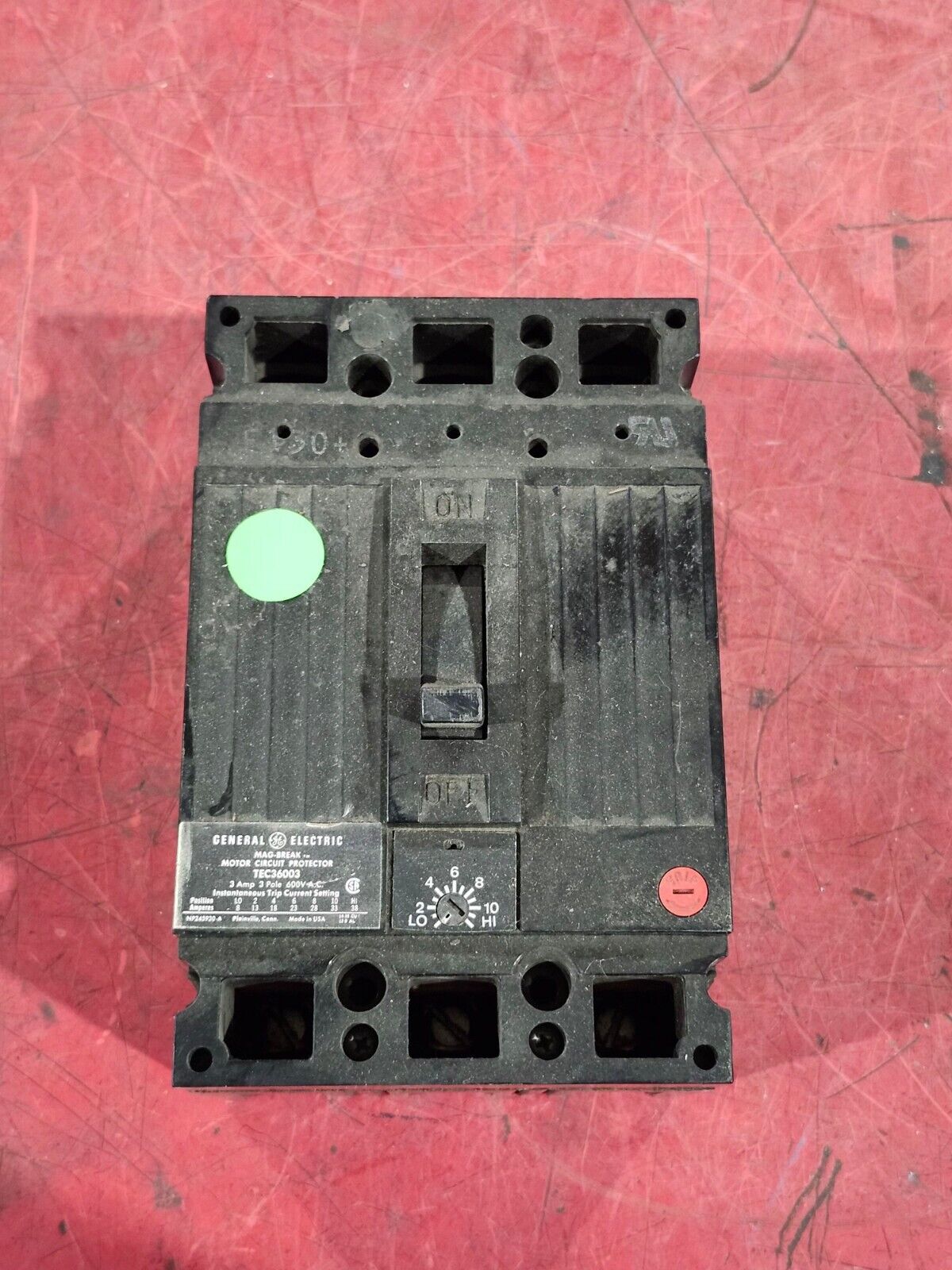 USED GENERAL ELECTRIC MOTOR CIRCUIT PPROTECTOR TEC36003