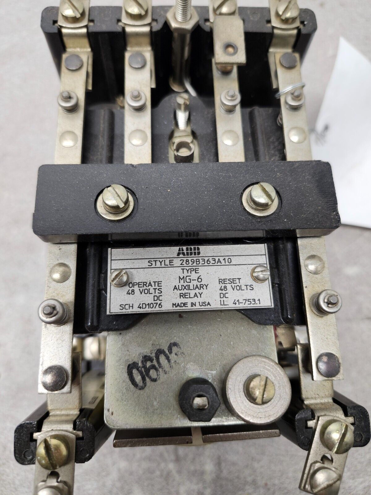 USED ABB Auxiliary Relay 48V TYPE MG-6