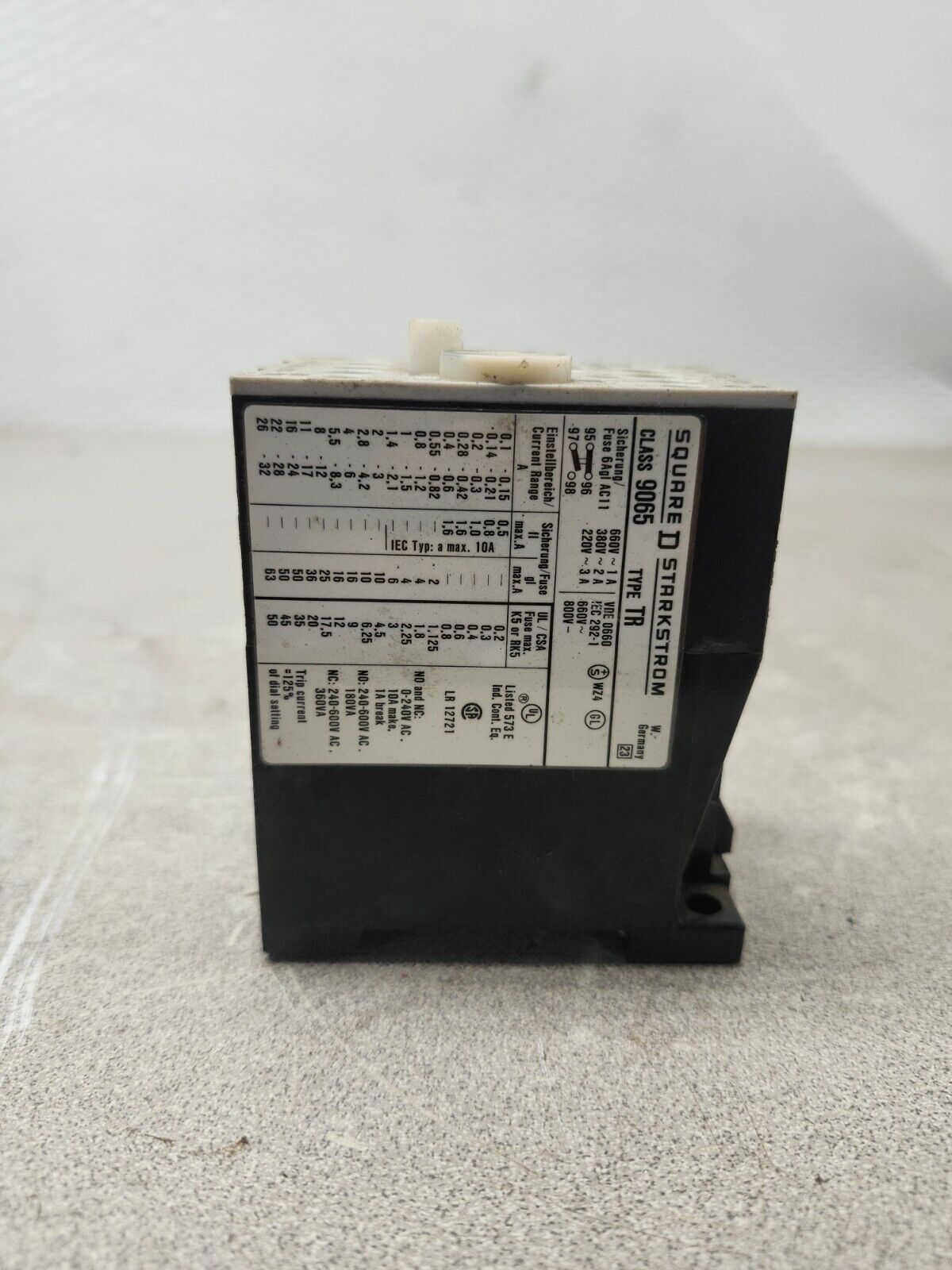 USED SQUARE D RELAY 9065TR11