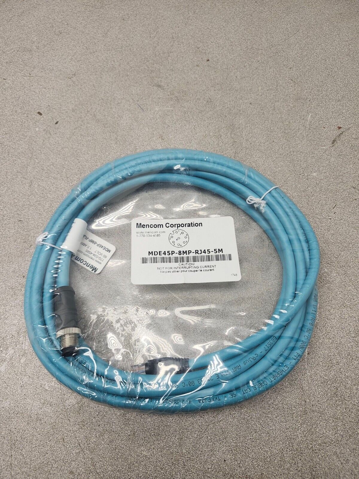NEW IN PACKAGE MENCOM CORD SET MDE45P-8MP-RJ45-5M