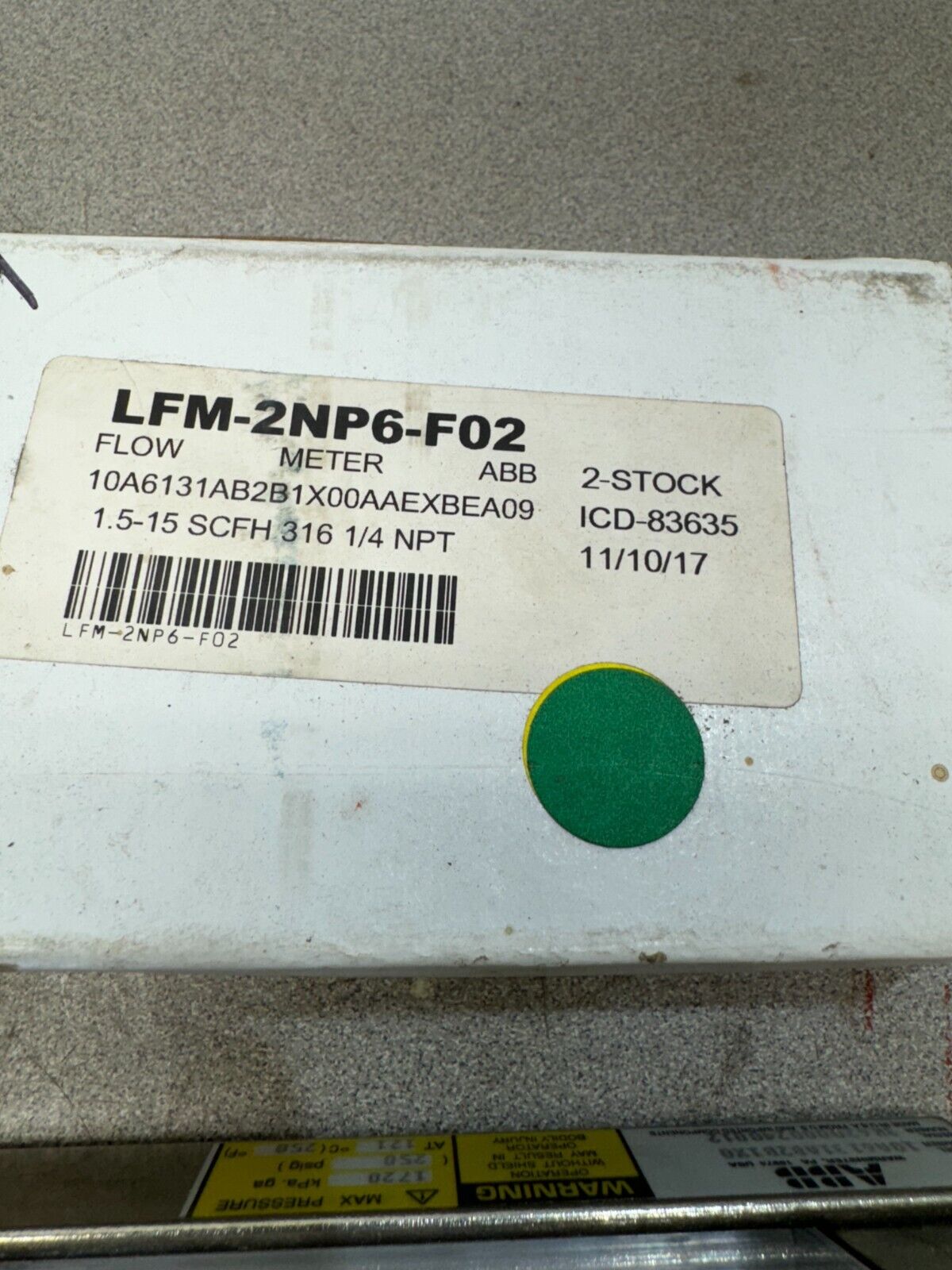 NEW IN BOX ABB FLOW METER LFM-2NP6-F02 10A6131AB2B1X00AAEXBEA09