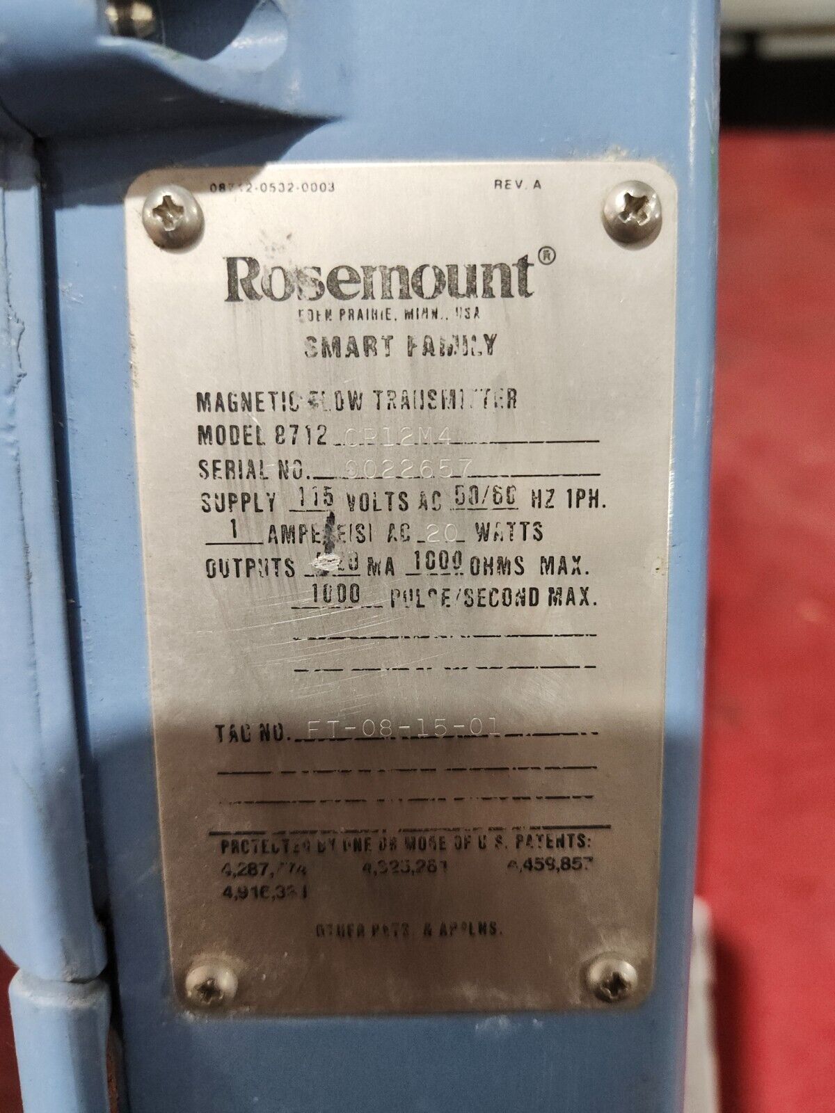 USED ROSEMOUNT MAGNETIC FLOWMETER TRANSMITTER  8712CP12M4