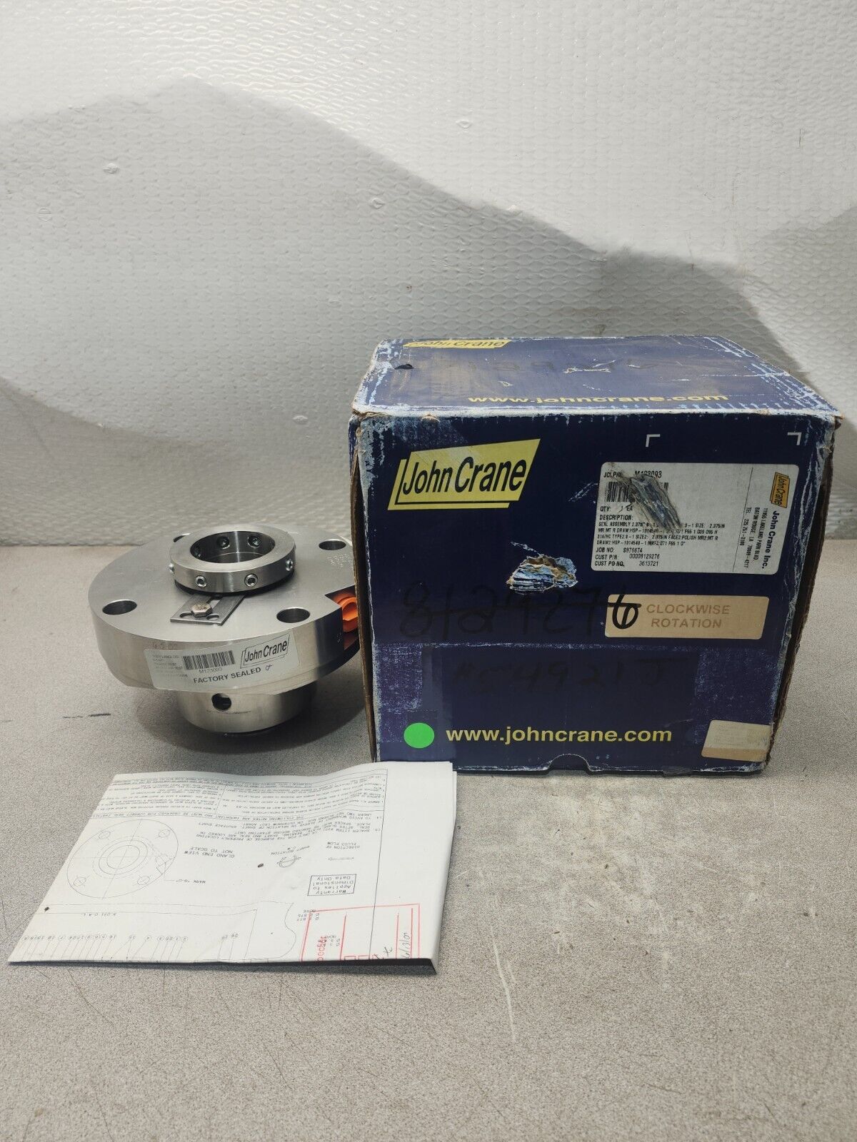 NEW IN BOX JOHN CRANE SEAL ASSEMBLY 2.375'' SIZE 2 M123093