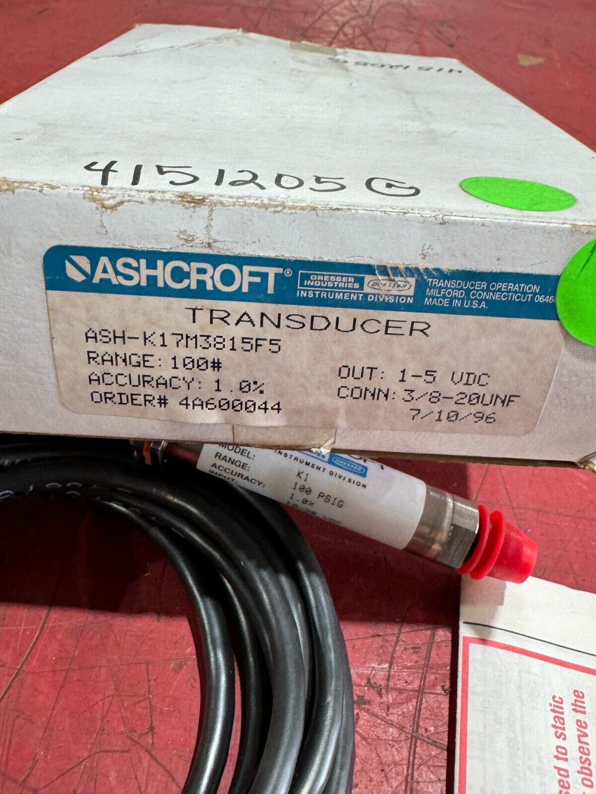 NEW IN BOX ASHCROFT TRANSDUCER ASH-K17M3815F5