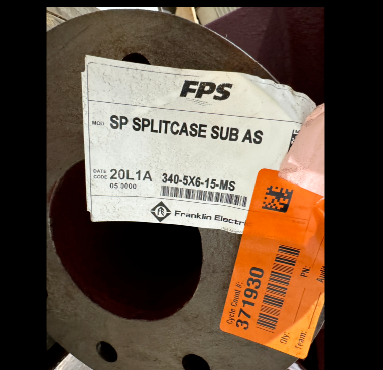 NEW FRANKLIN ELECTRIC SP SPLITCASE SUB AS PUMP 340-5X6-15-MS