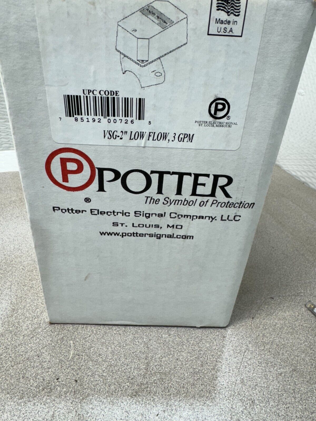 NEW IN BOX POTTER VSG-2 LOW FLOW 3 GPM SWITCH 1116050