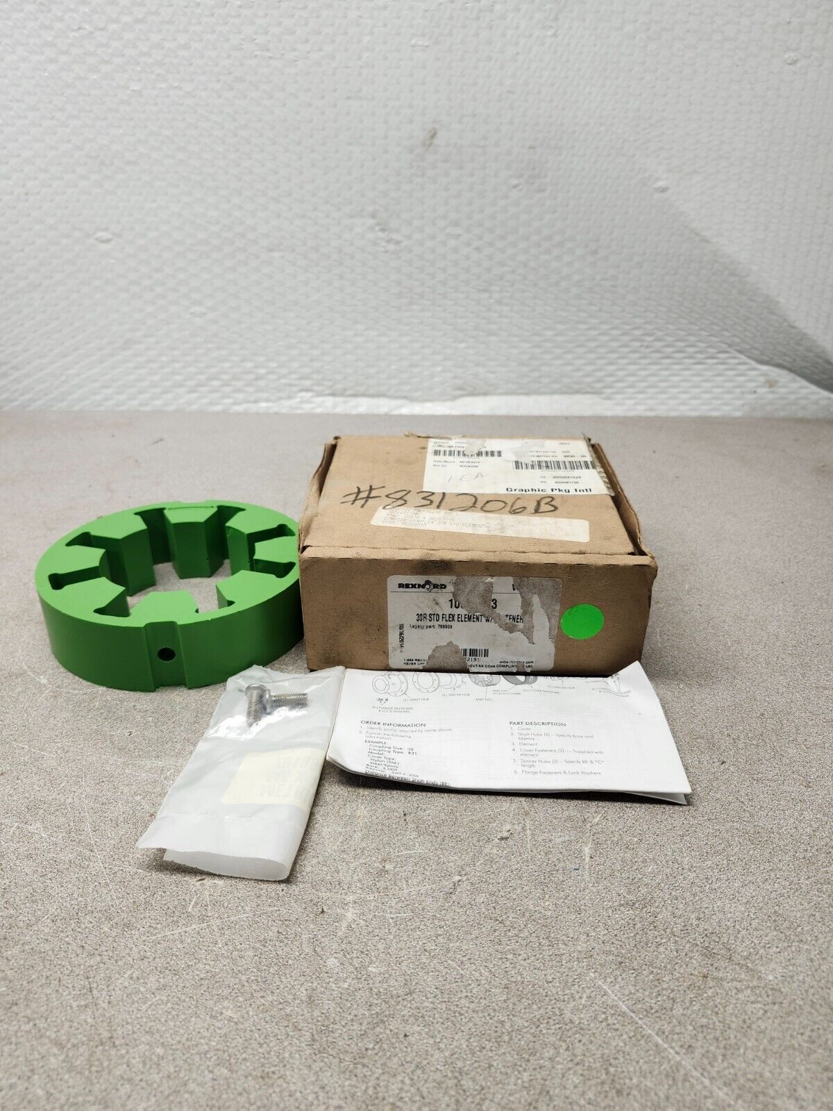 NEW WITH BOX REXNORD FALK 30R STD FLEX ELEMENT W/FASTENERS WRAPFLEX 10057443